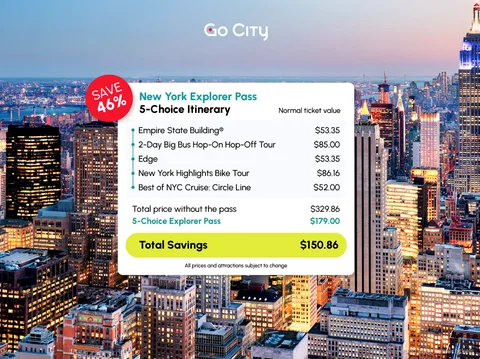 Go City-appen brugt sammen med New York Explorer Pass