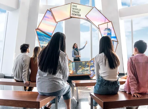 Pavimento di vetro dello Sky Portal al One World Observatory
